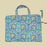 Block Printed Laptop Bag | Turquoise and Lime Floral Design