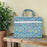 Block Printed Laptop Bag | Turquoise and Lime Floral Design