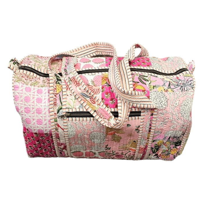 Block Print Travel Bag - Pink