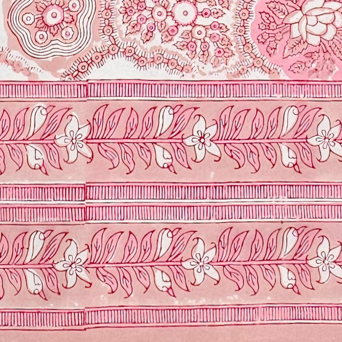 Pink floral patterned fabric border