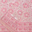 Pink and white patterned fabric with decorative border