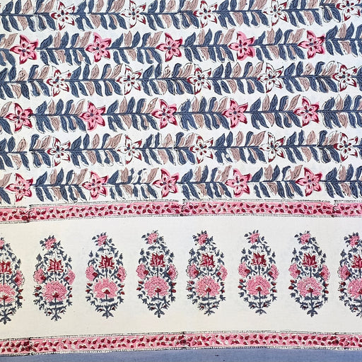Chalk Rekha Block Printed Cotton Tablecloth | Six Seater | 150 x 220 cm