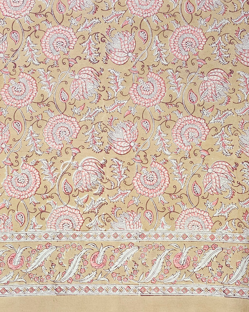 Sand & Rose Hand Block Print Tablecloth | 6-Seater 60x90 inch