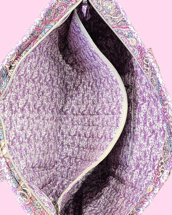 Crazy Pink Quilted Shoulder Bag