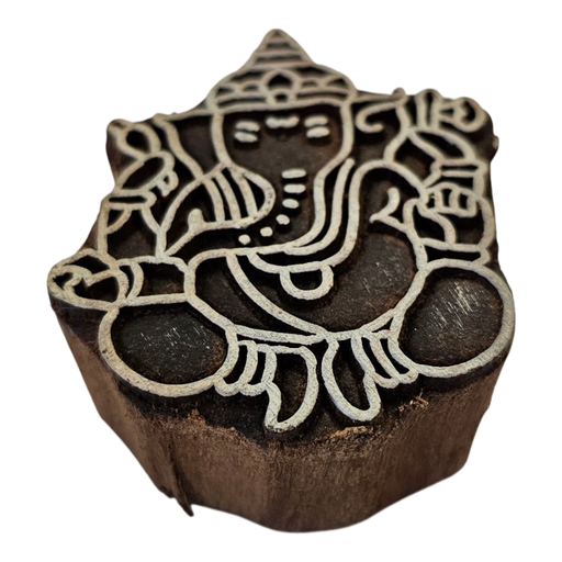 Ganesh Design Wooden Carved Printing Block