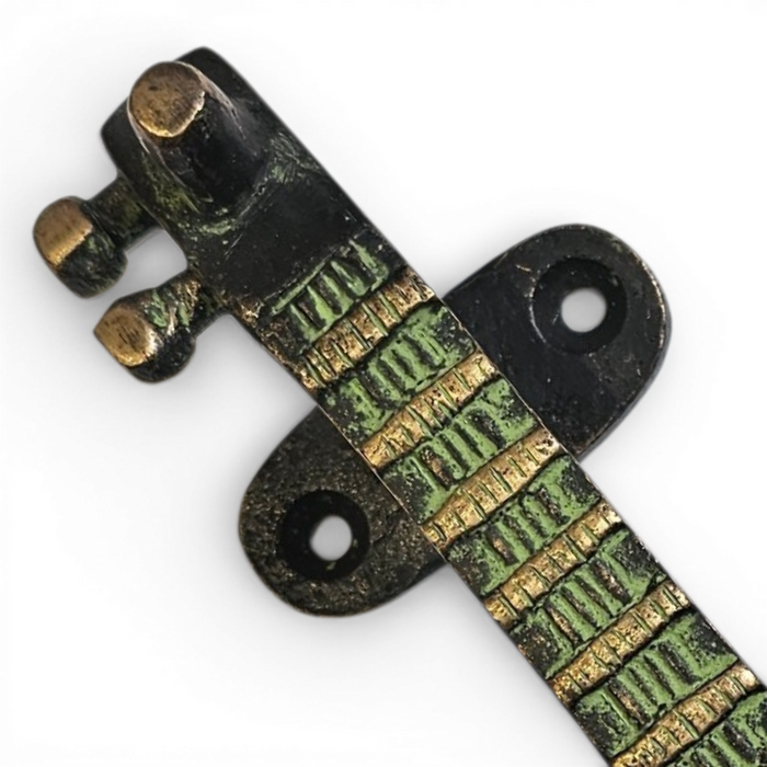 Sitar Design Green Patina Brass Handle
