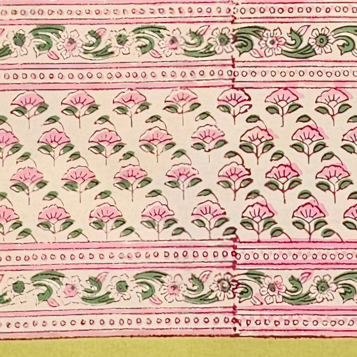 Hand Block Printed Cotton Tablecloth | Blush Meadow | 6-Seater