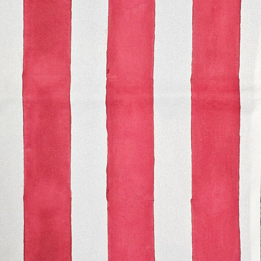 Block Print Tablecloth - Carmine Stripes Design