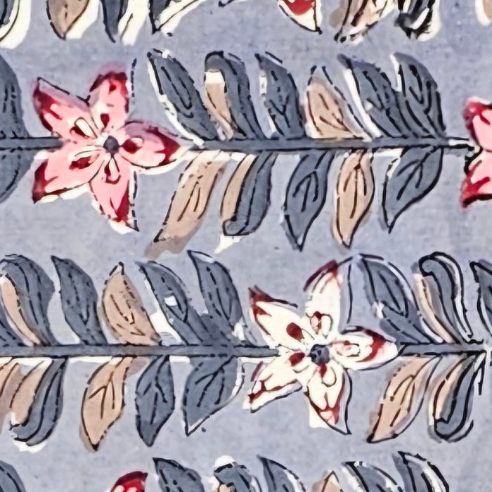 Slate Rekha Block Printed Cotton Tablecloth | Six Seater | 150 x 220 cm