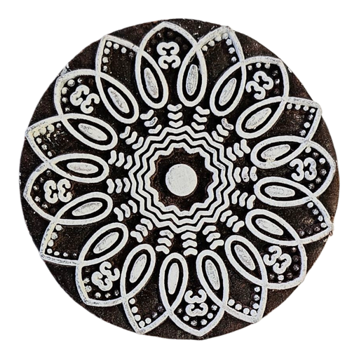 Mandala C Design Wooden Carved Printing Block
