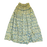 Dabu Print Cotton Skirt - Teal Fan Design