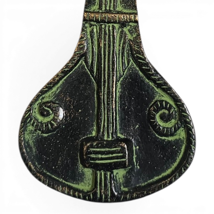Sitar Design Green Patina Brass Handle