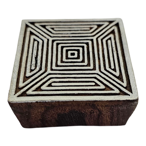 Square Design Wooden Carved Printing Block