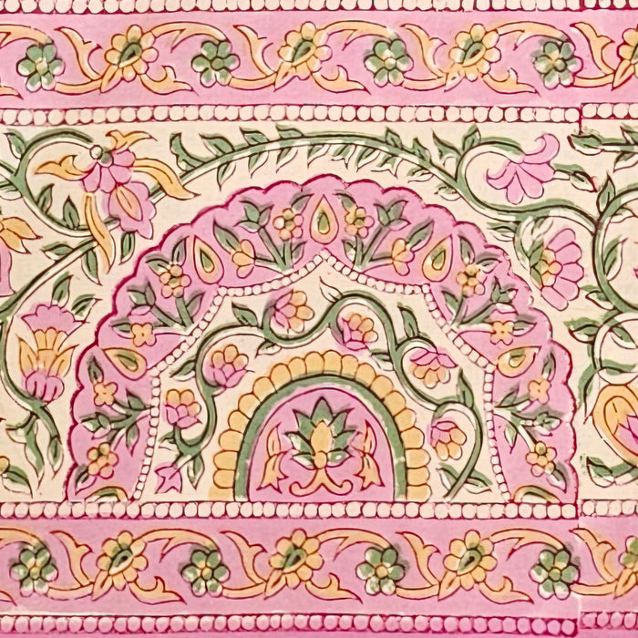 Mastic Garden Block Printed Cotton Tablecloth | 150 x 220 cm