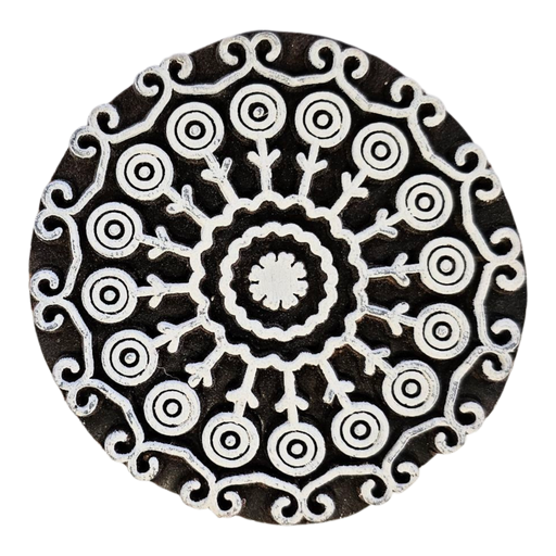 Mandala B Design Wooden Carved Printing Block