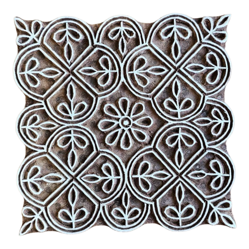 Large Square Wooden Carved Printing Block (A)