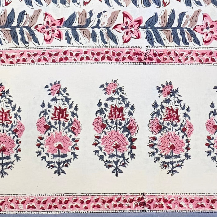 Chalk Rekha Block Printed Cotton Tablecloth | Six Seater | 150 x 220 cm