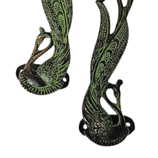 Small Flat Peacock Brass Handle