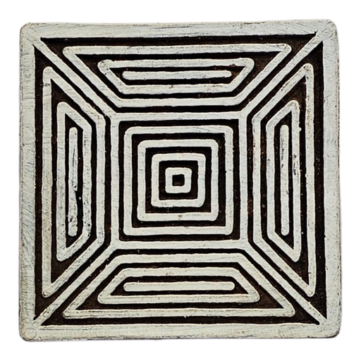Square Design Wooden Carved Printing Block