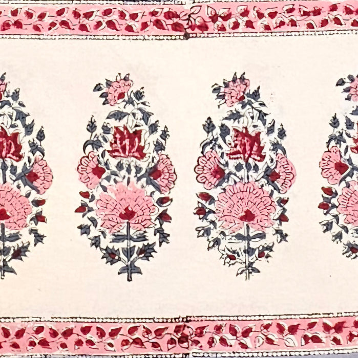 Slate Rekha Block Printed Cotton Tablecloth | Six Seater | 150 x 220 cm