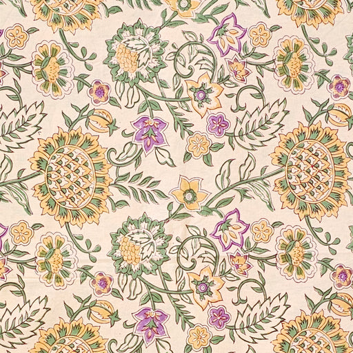 Mastic Garden Block Printed Cotton Tablecloth | 150 x 220 cm