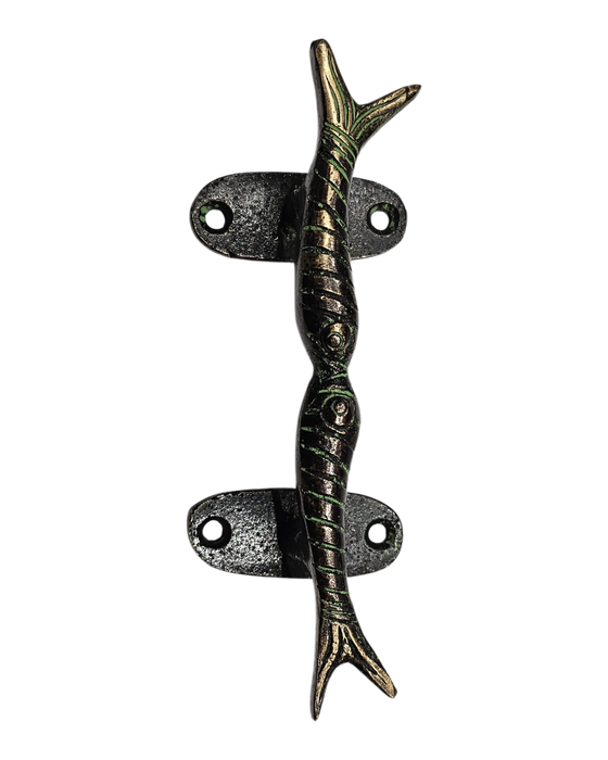 Green Fish Kiss Brass Handle