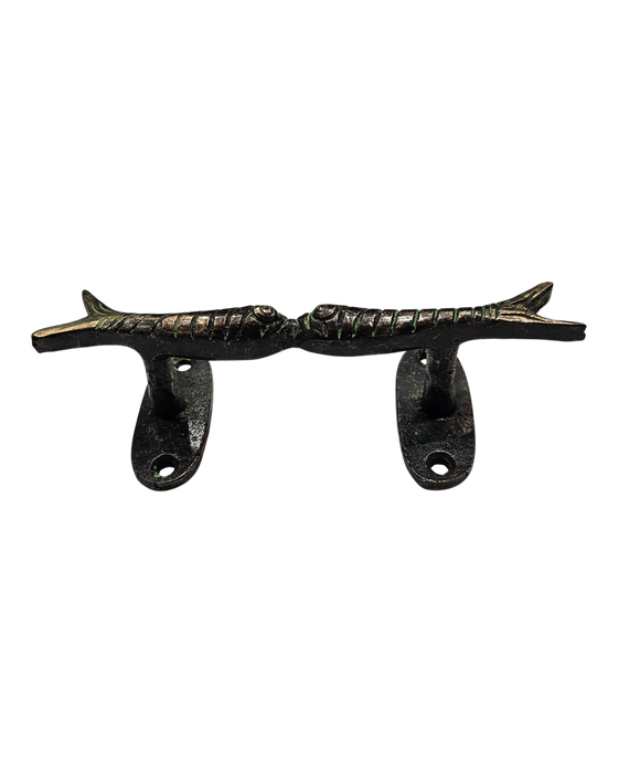 Green Fish Kiss Brass Handle