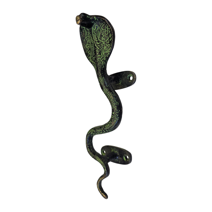 Cobra Design Green Patina Brass Handle