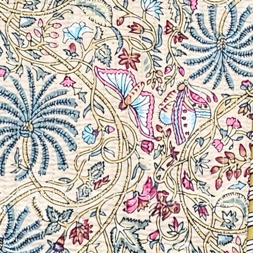 Indian Palm Quilted Cotton Tote Bag