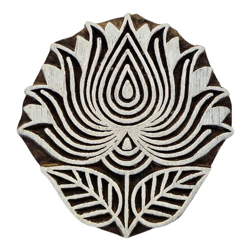 Lotus Design Wooden Carved Printing Block