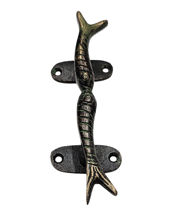 Green Fish Kiss Brass Handle