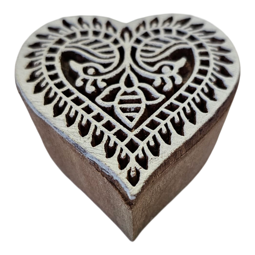 Heart Design Wooden Carved Printing Block
