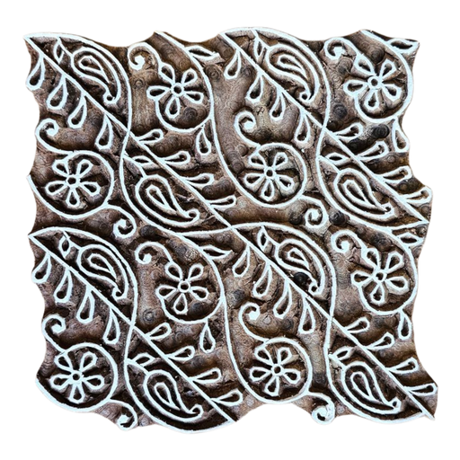 Large Square Wooden Carved Printing Block (B)