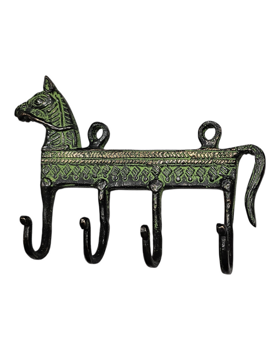 Green Donkey Brass Four Hook
