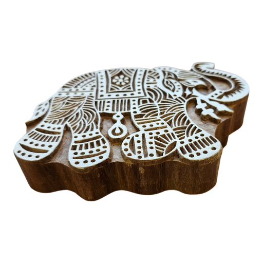 Large Elephant Wooden Carved Printing Block