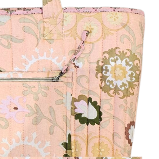 Peachy Floral Quilted Shoulder Bag