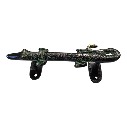 Green Long Crocodile Brass Handle