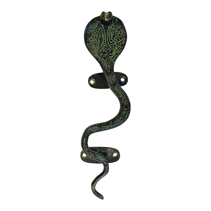 Cobra Design Green Patina Brass Handle