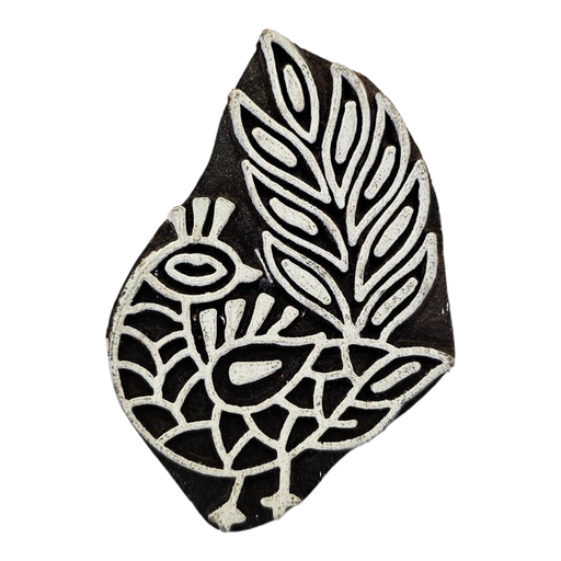Peacock Design Wooden Carved Printing Block