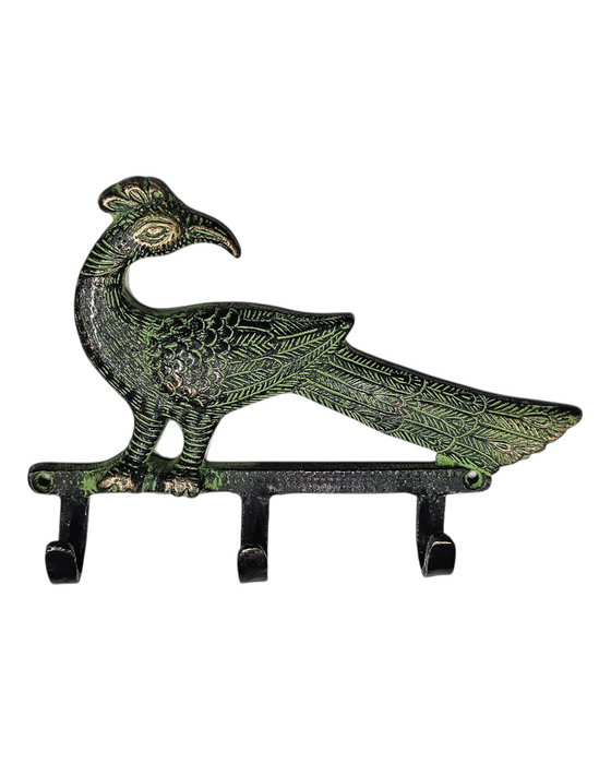 Green Peacock Brass Hook