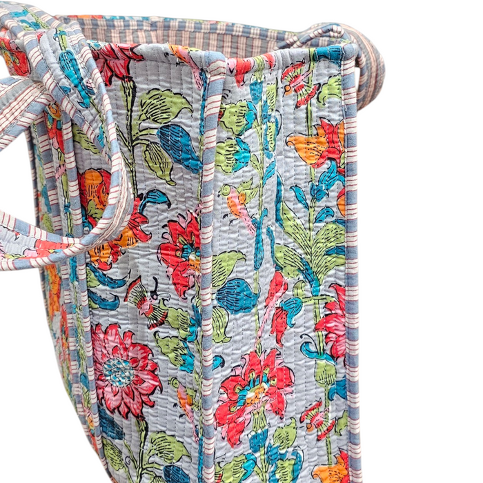 Sky Garden Quilted Cotton Tote Bag