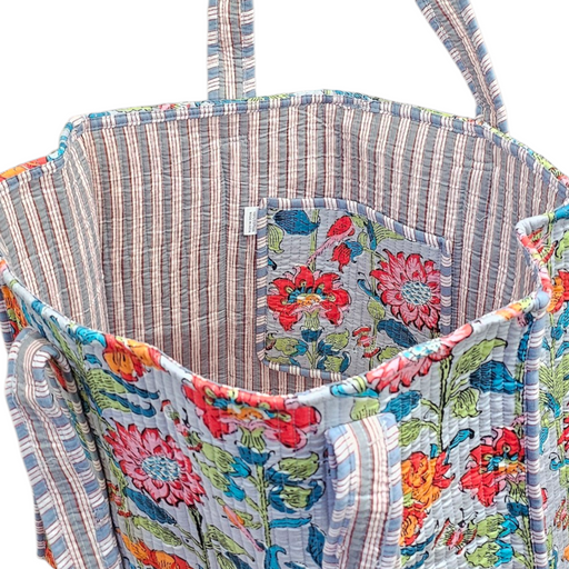 Sky Garden Quilted Cotton Tote Bag