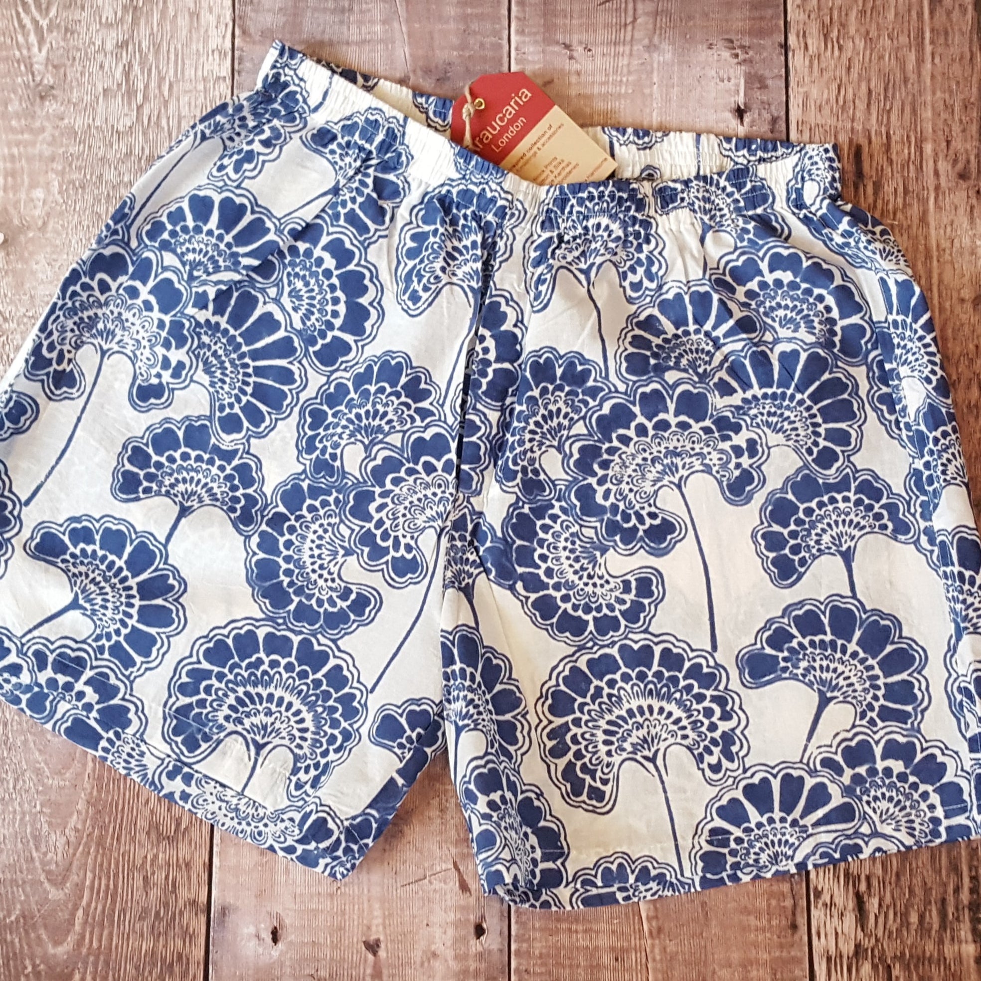 Blue Flowers Boxer Shorts — Araucaria