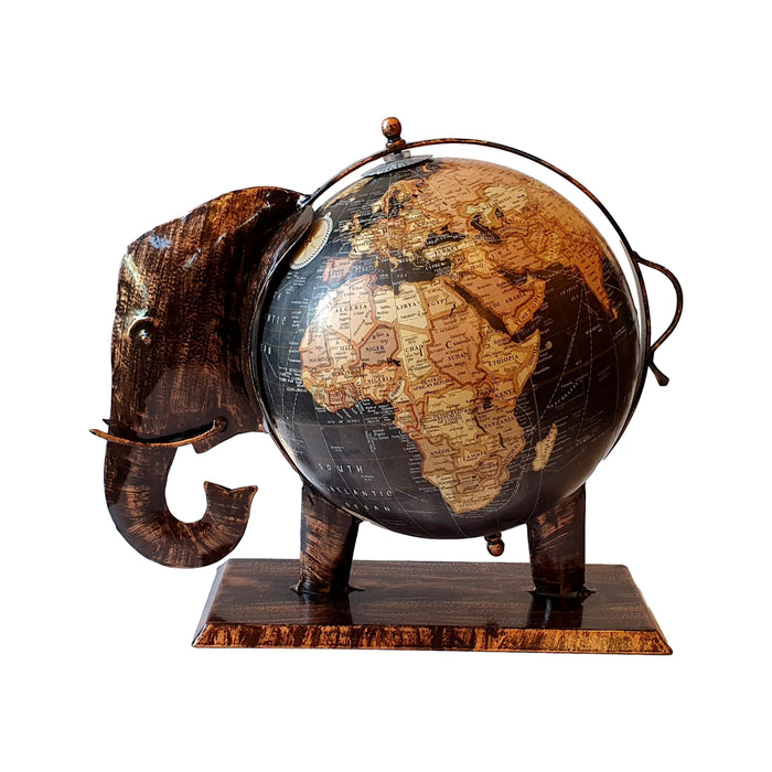 Handmade Black Elephant Globe Fair Trade from India