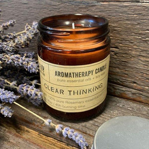 Clear Thinking Aromatherapy Candle with Rosemary Essential Oil