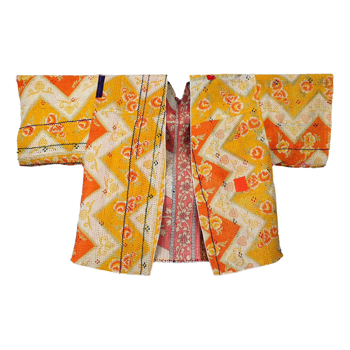 Vintage Cotton Kantha Kimono | Textile Art