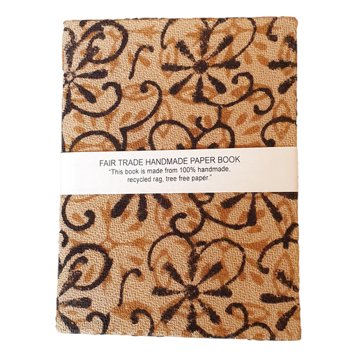 Handmade Recycled Paper Notebook with Hand Loom Block Printed Cotton Cover