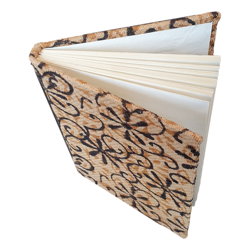 Handmade Recycled Paper Notebook with Hand Loom Block Printed Cotton Cover