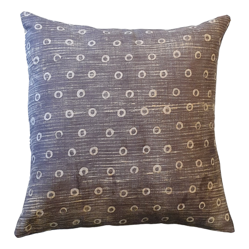 Grey Spots Block Printed Cotton Cushion