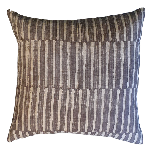 Grey Stripes Block Printed Cotton Cushion